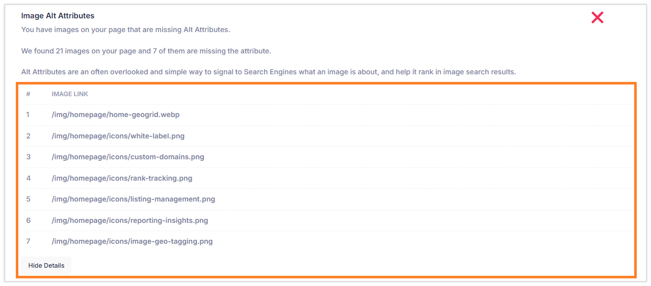Controle detail uitgebreid
